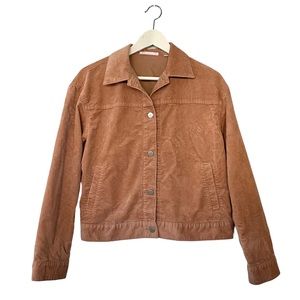 Uniqlo Corduroy Jacket Y2K Peach Color Women Size Small Pockets Buttons Closure